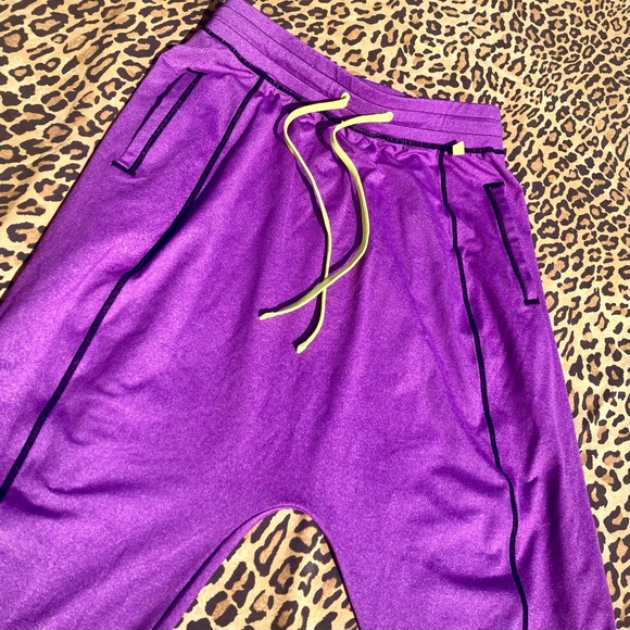 ZumbaWear Marvelous purple lime drawstring stretch nylon polyester harem pant M - Picture 6 of 11